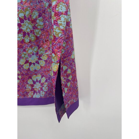 Harolds Womens Silk Skirt Size 12 Lined midi Geometric Floral Design size 12 - Picture 3 of 4